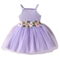thumbnail image 3 of Bovxnpu Summer Girls Dresses, Girls Sleeveless Spaghetti Strap Tulle Floral Crew Neck Girls Dress Summer Dress Girls Midi Dress Sundress, 3 of 8