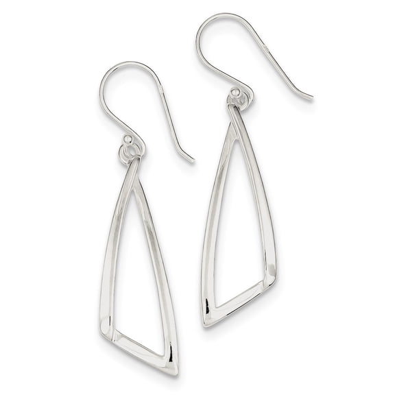 Sterling Silver Polished Dangle Earrings - 3.4 Grams - Measures 47x10mm Wide