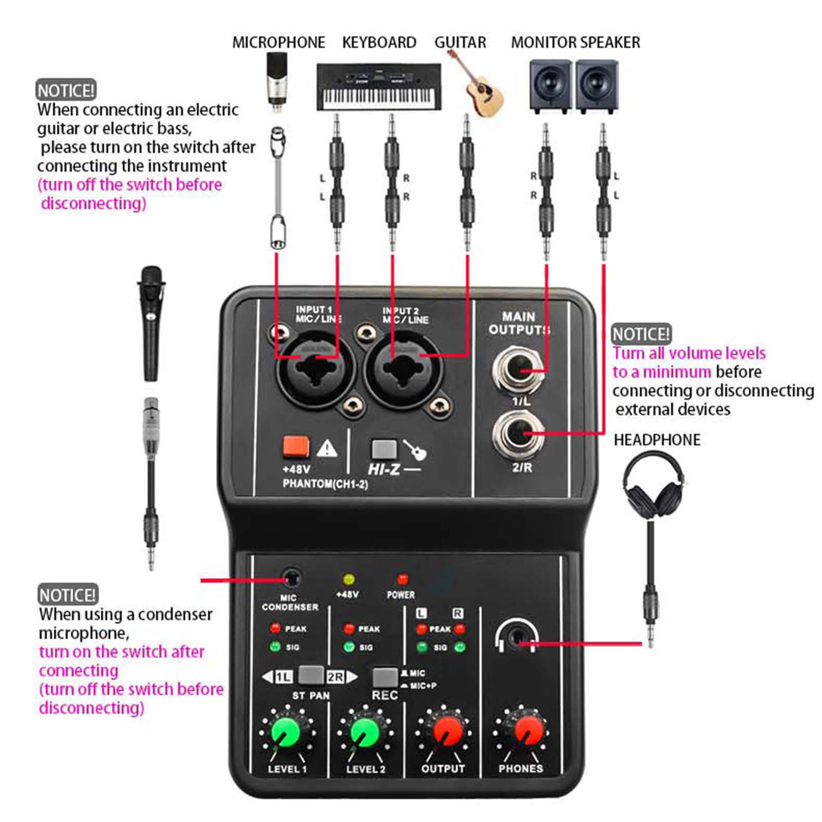 Q12 Sound High Fidelity Plug Play USB2.0 Stereo Sound Card for Live Broadcast Studio - Walmart.com