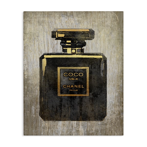 Stupell Industries Art Deco Fashion Designer Perfume Black Gold Textured Watercolor Canvas Art, 16 x 20, by Amanda Greenwood