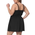 thumbnail image 4 of DARING DIVA Women's Plus Sleeveless Rompers with Pockets and Flowy Design 1X Black, 4 of 6