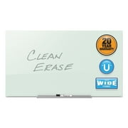 Quartet Invisamount Magnetic Glass Marker Board, Frameless, 74" X 42", White Surface