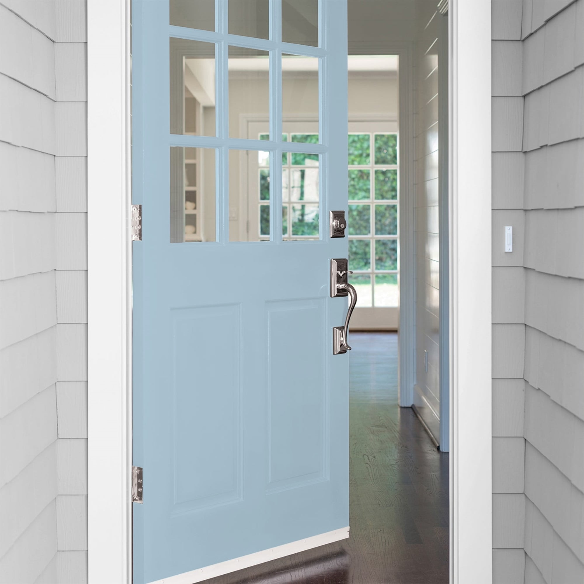 Glidden One Coat Graceful / Blue Satin Exterior Paint with Primer, 5 Gallon