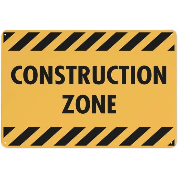 Construction Zone Sign Safe Sign, Signs Outdoor, 12 X 8 In, Sign For Home, Business, Driveway Alert