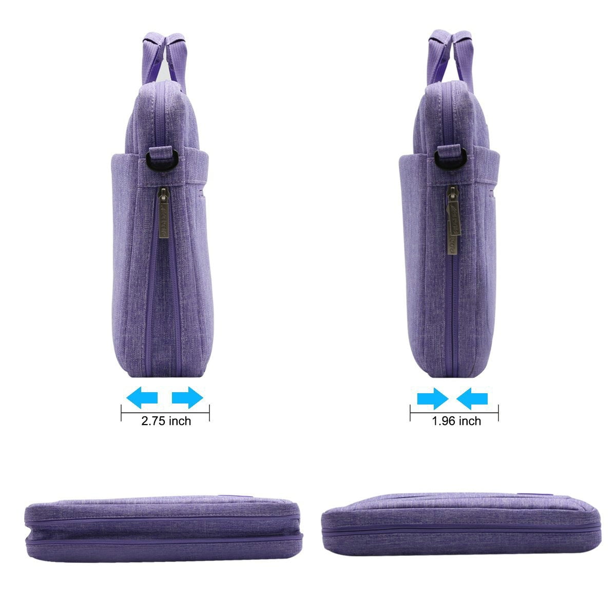 Mosiso Messenger Laptop Shoulder Bag for 15-15.6 Inch new MacBook Pro Notebook Compatible with 14 Inch Ultrabook Polyester Briefcase with Adjustable Depth at Bottom,Purple