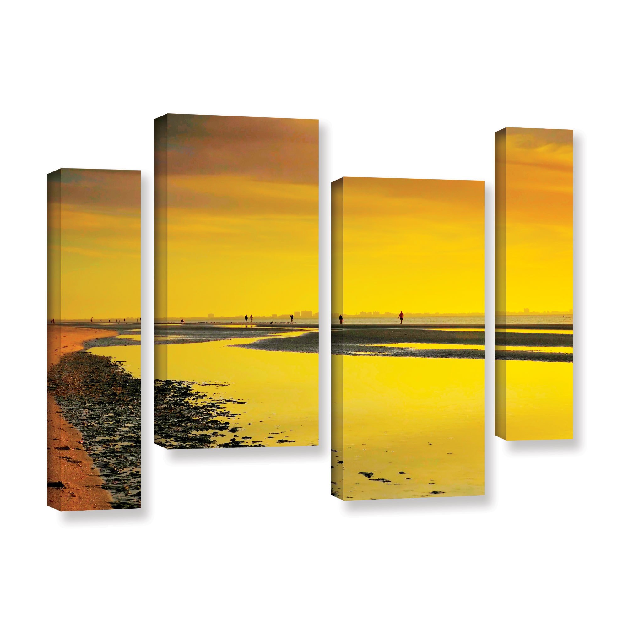 ArtWall Steve Ainsworth "Mellow Yellow Morning" 4-Piece Gallery-Wrapped Canvas Staggered Set