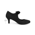 thumbnail image 2 of BLISSFUL STEP Women's Closed Toe Knot Kitten Heel Mary Jane Pumps Black (Size 6), 2 of 7