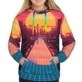 thumbnail image 3 of KLL Neon Sunset Cyberpunk Cityscape for Womens Pullover Hoodie with Pocket Hooded Long Sleeve Shirts Sweatshirt for Women-X-Large, 3 of 7