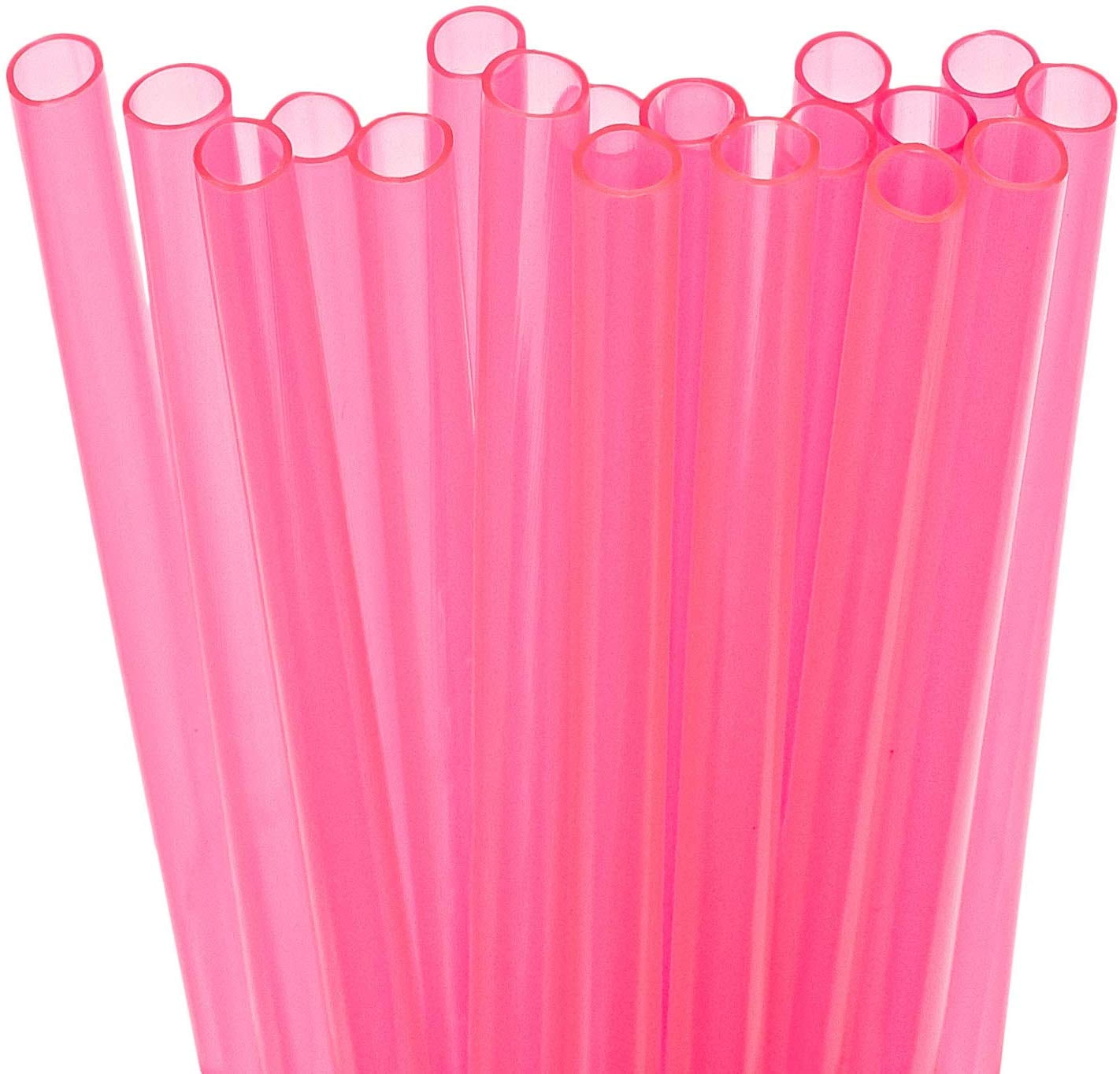 20 Reusable Plastic Long Straws for Tumblers + Cleaning Brush Medium