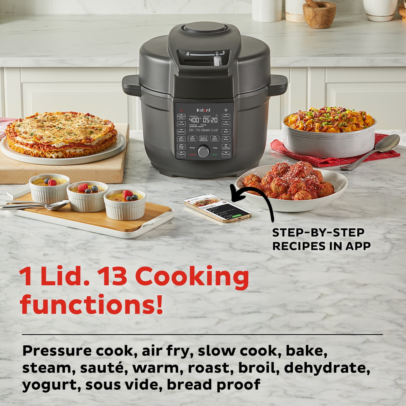 Instant Pot Duo Crisp Ultimate Lid, 13-in-1 Air Fryer and Pressure Cooker  Combo, Sauté, Slow Cook, Bake, Steam, Warm, Roast, Dehydrate, Sous Vide, &  P for Sale in Fremont, CA - OfferUp