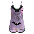 thumbnail image 3 of Hpapadks Halloween Womens Pajamas Set Cute Graphic Spaghetti Strap Camisole Tops and Shorts 2 Piece Sleepwear Sexy Womens Pjs Light Purple, 3 of 6