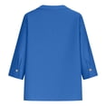 thumbnail image 2 of Cilsoka Linen Tops for Women Side Button Down Casual Shirt Solid Color Baggy 3/4 Length Sleeve Blouses 2026 Fashion, 2 of 6