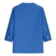 thumbnail image 3 of Tops de Color Sólido para las Mujeres Camisa de Botón Casual 3/4 Manga Cuello Redondo Tops de Lino para las Mujeres Primavera Verano, 3 of 7