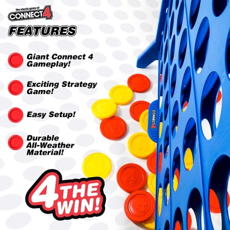 Giant Connect 4 Outdoor Lawn Game, Molded, 4FT