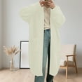thumbnail image 2 of Women's Casual Open Front Cardigans Fuzzy Long Sleeve Solid Color Long Sweater Coat Fall Winter Fashion Overcoat with Pockets, 2 of 4