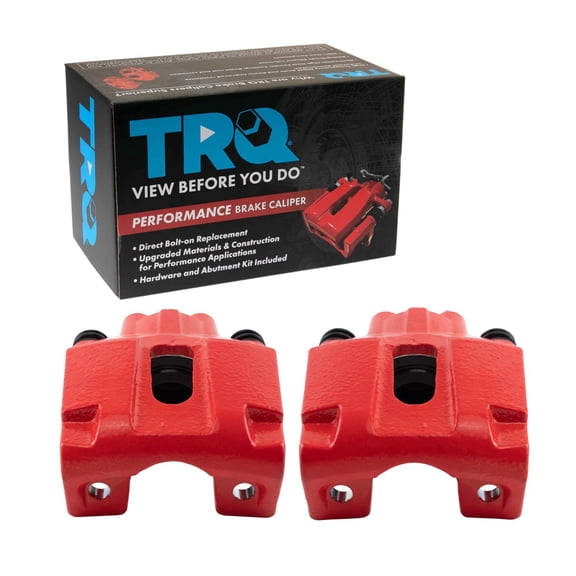 TRQ Rear Brake Caliper Set Painted Red Fits 2004 Ford F 150 2004 Ford F 150 Heritage 2005-2011 Ford F 150 2006-2008 Lincoln Mark LT
