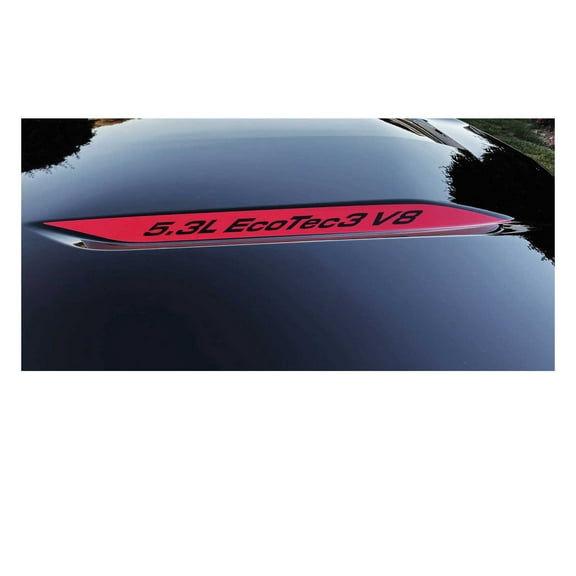 Chevy Silverado Red 5.3L EcoTec3 V8 Hood Lettering Decals 2019-2026 Set of 2 GM Licensed