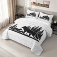 thumbnail image 3 of Erosebridal Wolf Twin Quilt Set, Wood Forest Silhouette Twin Coverlet Set, 2pcs 1 Bedspread and 1 Pillowcase, 3 of 7