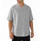 thumbnail image 2 of Camiseta de Manga Corta Color Sólido Casual Suelto Transpirable Cuello en V Top para Hombres, 2 of 5