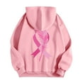 thumbnail image 5 of Fiaer,Womens Cancer Awareness Hoodies,Women's Full Zip Oversized Ribbon Feathers Printed Hooded Sweatshirts,Loose Fit Casual Trendy Hooded Jackets Pink2 M, 5 of 5