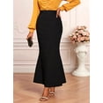 thumbnail image 6 of Women'S Black High Waist Bodycon Textured Mermaid Stretchy Long Skirt for Fall Winter XXL, 6 of 9