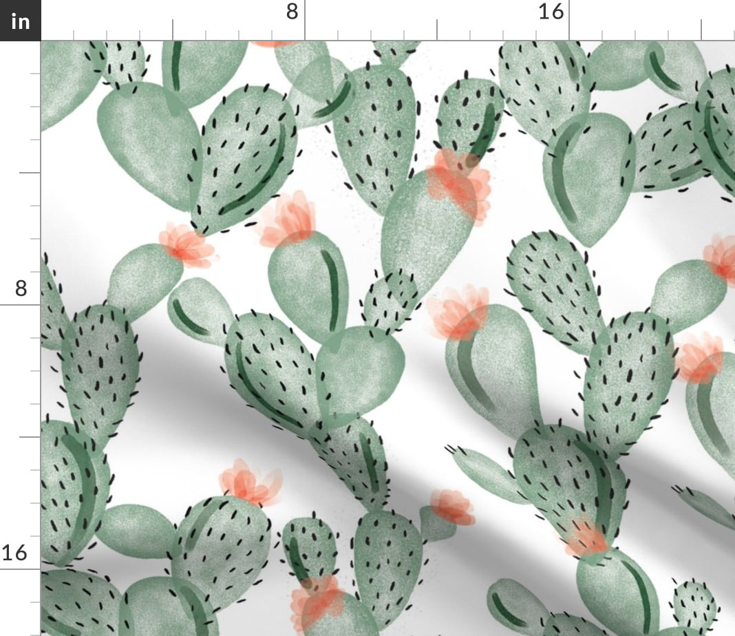 Cactus Fabric Digital Print by Hoffman Nature's Narratives Floral Landscape Fabric By The Yard and Fat Quarters
