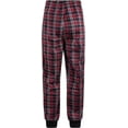 thumbnail image 2 of Ecko Unlimited Mens Cotton Minky Fleece Jogger  Moisture Wicking Pajama Pant 100% Polyester Black Red Plaid, Large, 2 of 2