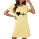 thumbnail image 1 of Camisón corto de mujer, vestido de largo medio con estampado de moda, camisón corto extragrande de mujer, camisón de manga corta con estampado de pecho a la moda, camisón de mujer, 1 of 6
