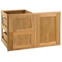 Pacific Teak Shaker 35-Inch Teak Wood Access Door and Double Drawer Combo - CO21-35S