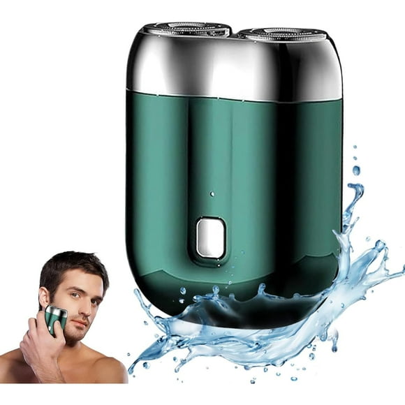2025 New Upgrade Pocket Shaver USB Mini Shavers, Mini Dual-Head Portable Electric Shaver USB Rechargeable Waterproof Shaver, Electric Beard Trimmer Shaver Pocket Size Electric Razor for Men (Green)