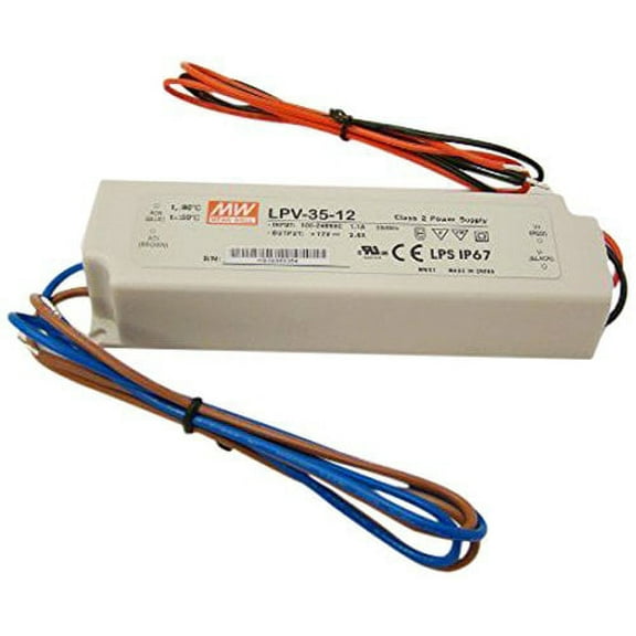 Mean Well LPV-35-12 Power Supply / LED Driver 90-264 VAC Input 35W 3A 12V Output