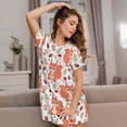 thumbnail image 3 of Lsque Squirrel And Pattern Nightgowns for Women Sleep Shirts Short Sleeve Nightshirt Pullover Nightdress Soft Sleepwear Relaxed Fit Nightdress, 3 of 6