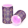thumbnail image 7 of Yayeee Flameless Candles with Remote Flickering Battery Operated Multi Color Changing, Purple Flowers Pattern, 7 of 7
