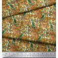 thumbnail image 3 of Soimoi Poly Georgette Fabric Leaves, & Parrot Bird Print Fabric by the Yard 52 Inch Wide, 3 of 3