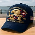 thumbnail image 2 of United States 250th Anniversary Hat, Adjustable Patriotic Commemorative Cap with Eagle and Liberty Design for Men and Women, 2 of 7