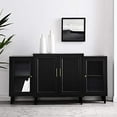 thumbnail image 2 of Walker Edison Buffet Moderne à 4 Portes pour Rangement, 62, Noir, 2 of 5