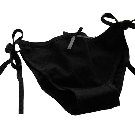 Adjustable Side Ties Women Underwear Cotton Triangular Cut Panties Briefs Breathable Fabric Lingerie Hipsters Thongs