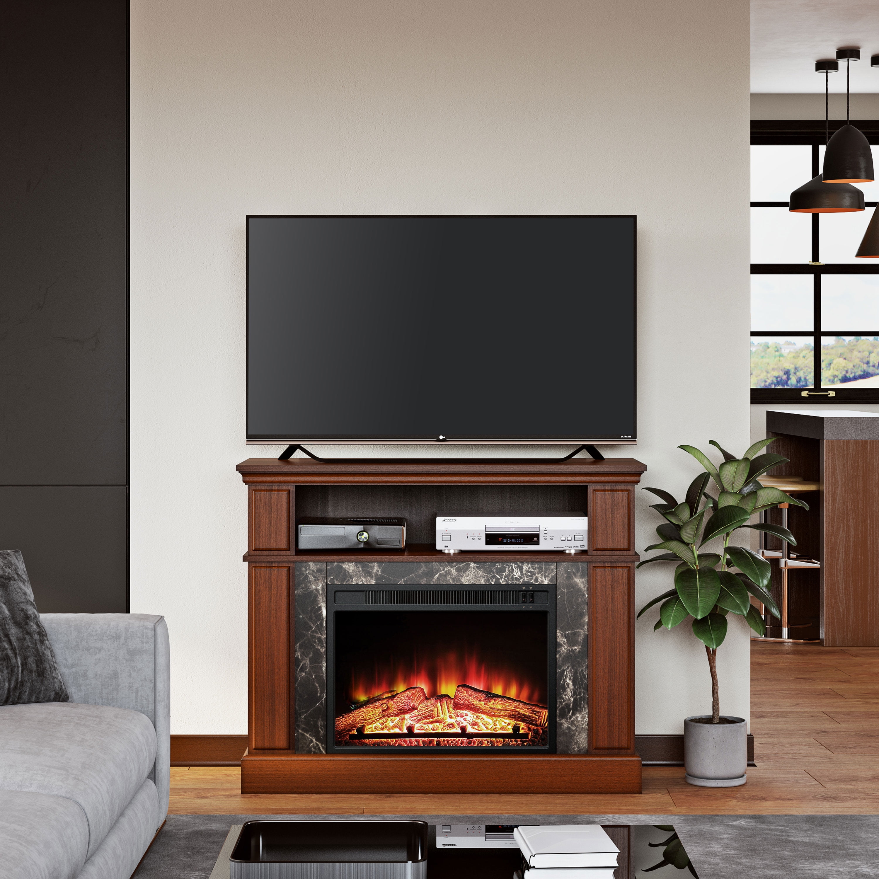 Mainstays Loring Media Fireplace For Tvs Up To 50 Multiple