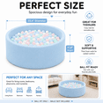 thumbnail image 3 of BEEPRINCESS Foam Ball Pit - Soft Play for Baby Infants and Toddlers Ages 1-3, Round Shape, No Balls Included, Blue, 3 of 10