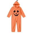 thumbnail image 6 of Miqool Boys Girls Halloween Onesie Pajamas Pumpkin Graphic Full Zip Long Sleeve Hooded Jumpsuits Flannel Fleece Loungewear with Pockets, 6 of 7