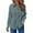 Blue, variant on Casual Women's Long Sleeve Gauze Shirts, Relaxed Fit Round Neck Button Down Blouses for Spring Summer, Crinkle Collared Work Dress Tops, Easy Care Solid Color Everyday Wear