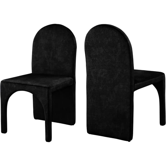 Meridian Furniture Summer Black Velvet Dining Side Chair (Set of 2)
