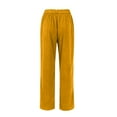 thumbnail image 4 of Dweltoz Wide Leg Corduroy Pants Women 2025 Elastic Waist Straight Leg Pant Stretchy Comfy Loose Trousers with Pockets,Yellow XL, 4 of 7