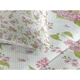 thumbnail image 3 of Ambesonne Shabby Flora Quilted Coverlet 3 Pcs, Nature Blossom Buds, King Size, Pink White and Green, 3 of 4