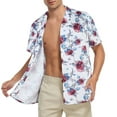 thumbnail image 5 of American Trends Hawaiian Shirt for Men Short Sleeve Button Down Shirts Beach Shirts for Men White With Rose XL, 5 of 7