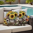 thumbnail image 4 of Yellow Sunflowers Outdoor Waterproof Pillow Covers, Western Star Farmhouse White Wooden Decorative Square Throw Pillowcase Sofa Cushion Sham for Patio/Couch/Chair, 20"x20" 2 Pack, 4 of 8