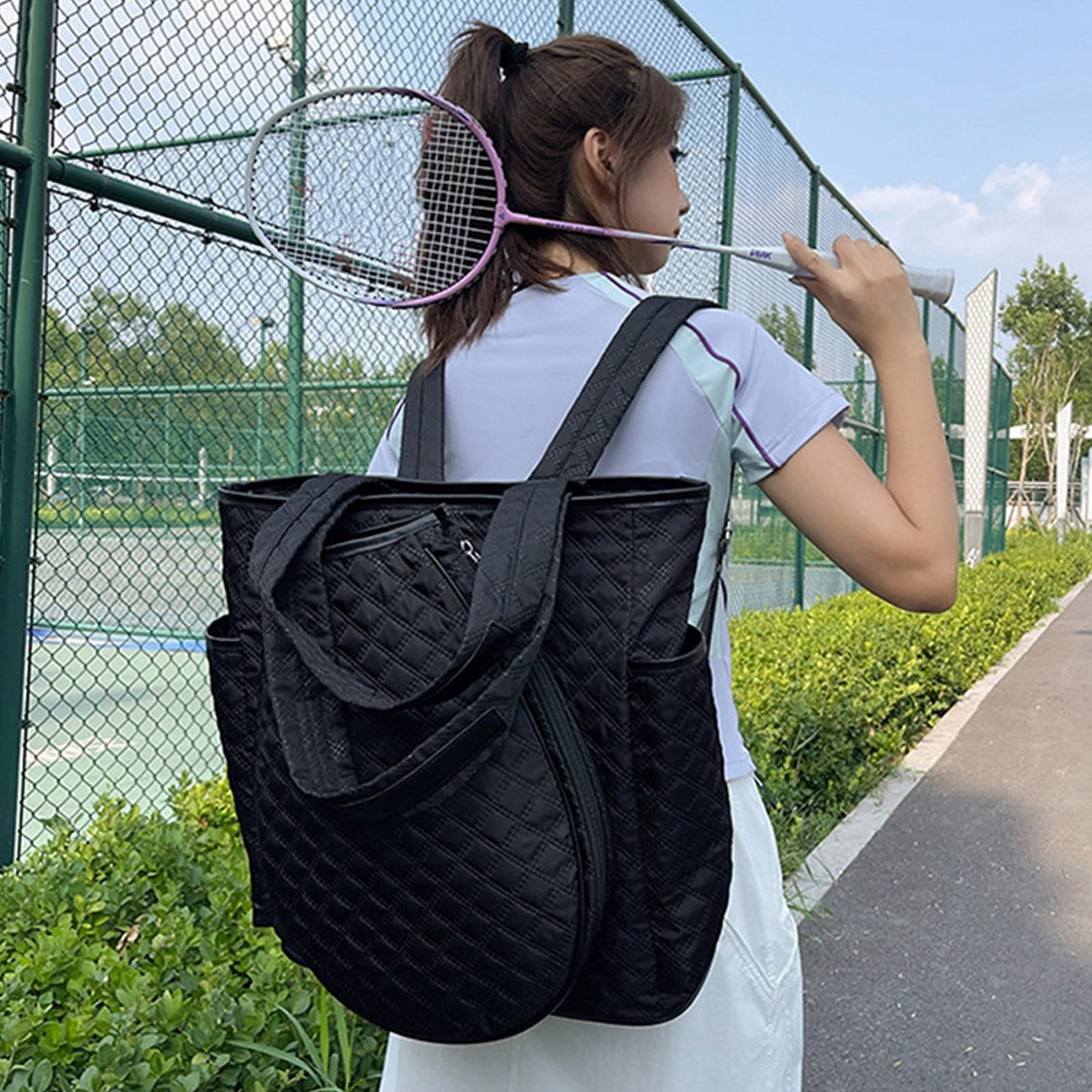 Sport Duffle Bag for Tennis, Large Backpack Holds 2 Rackets, Overnight Gym Weekender for Men Women