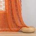 thumbnail image 3 of Lace Terracotta Curtains 96 Inches Long 2 Panels Rust Bay Window Curtains for Bedroom Restroom Rod Pocket Light Filtering Fall Curtains for Living Room 8 FT Farmhouse Boho Decor 52Wx96L Terracotta, 3 of 5