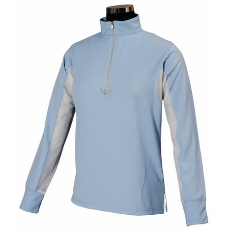 Tuffrider Ladies Show Shirt - TuffRider Ladies Ventilated Technical Long Sleeve Sport Shirt - Glacier Blue - Medium