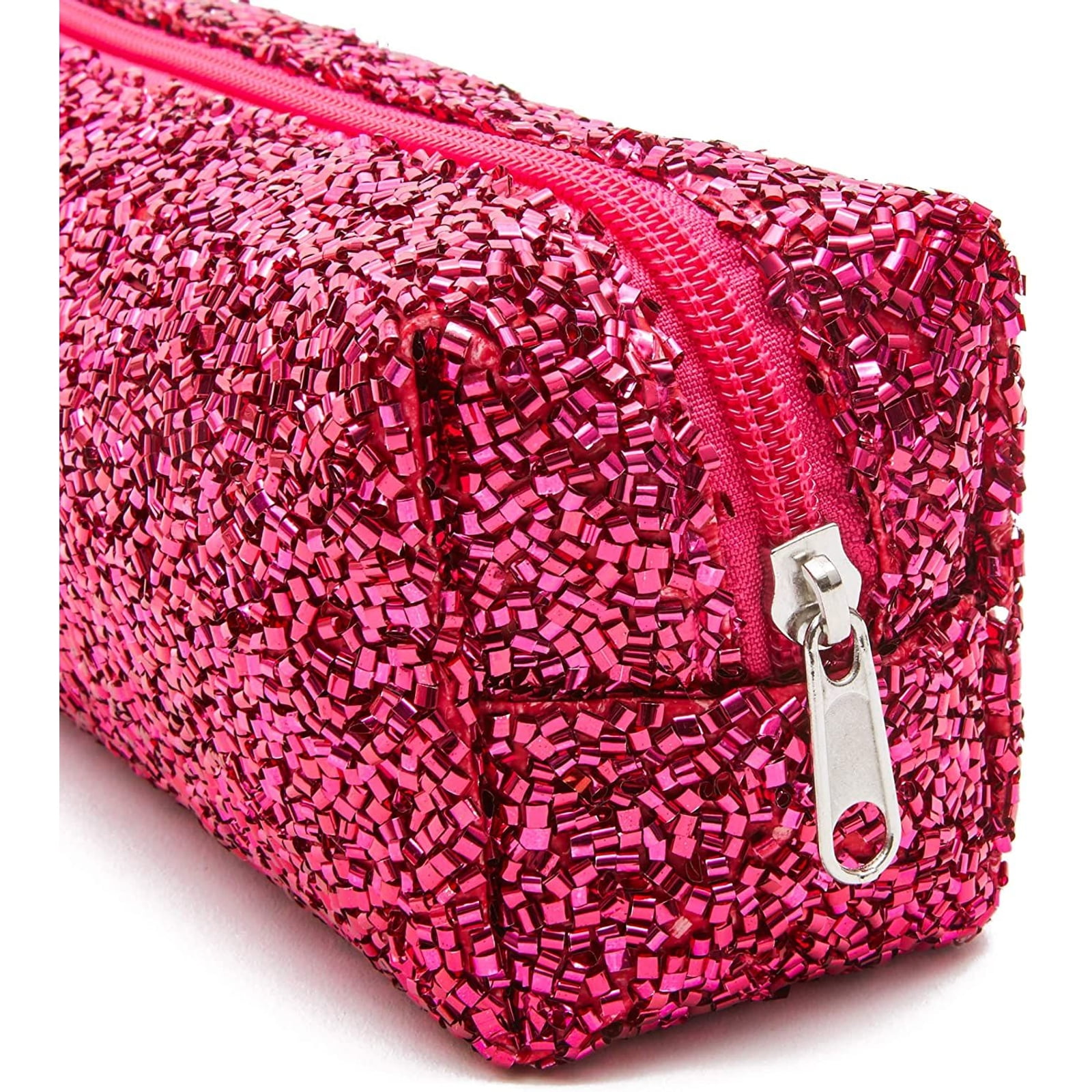 Fuchsia Glitter Makeup Bag Sparkly Fuchsia Bag Pink Glitter 